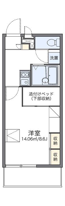 レオパレスアルモニ1番館の間取り