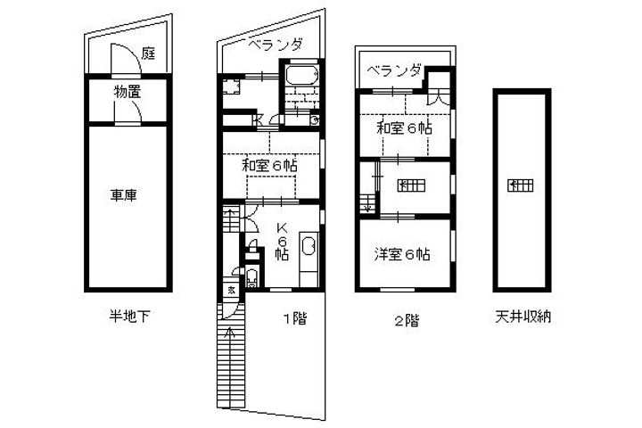 京都府京都市左京区一乗寺馬場町(一戸建)の賃貸物件戸建ての間取り