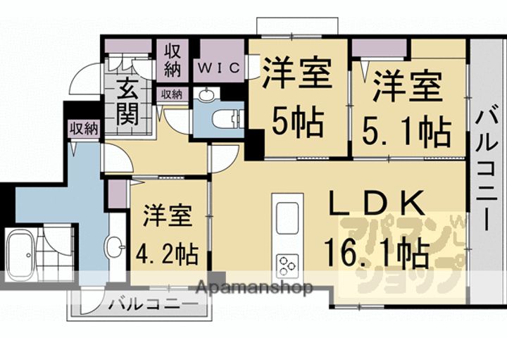 SHAMAISON 御所WEST201の間取り