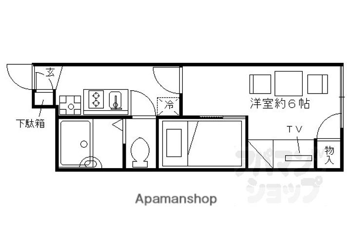 レオパレス常盤205の間取り