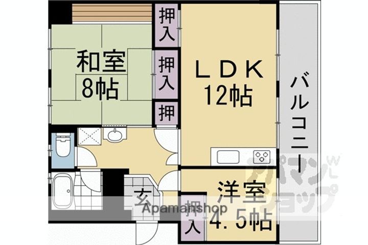 東大路高野第3住宅25棟201の間取り