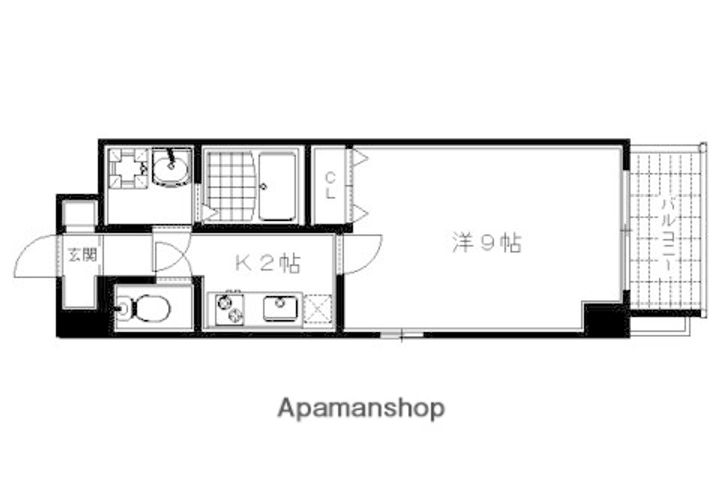 京都府京都市下京区朱雀北ノ口町の賃貸マンションの間取り