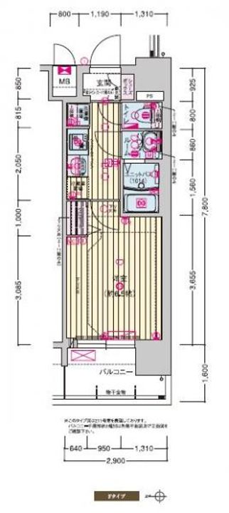 プレサンスTHE KYOTO 新町通0311の間取り