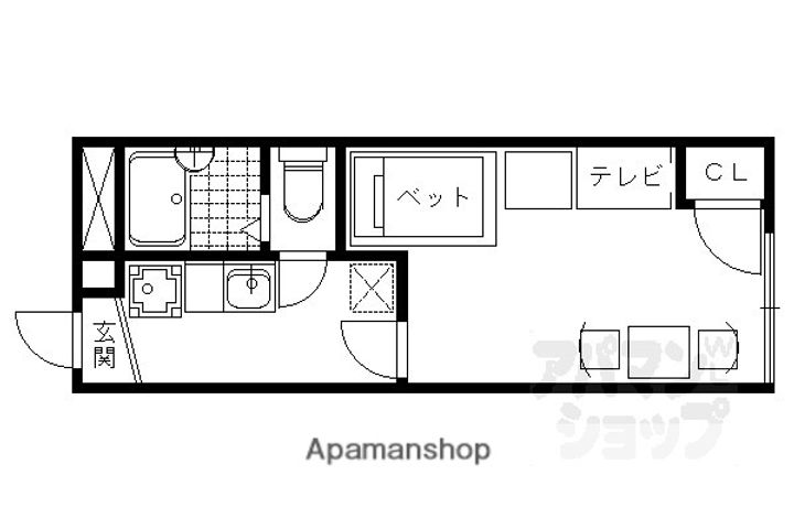 レオパレス川端御池104の間取り