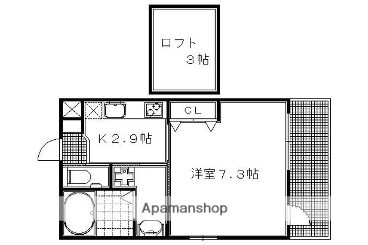 グリーンヒル冷泉通405の間取り