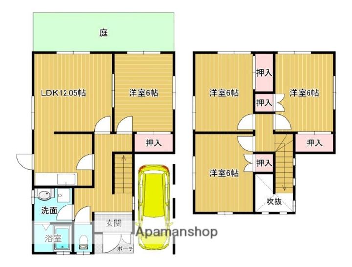 京都府京田辺市興戸北落延(一戸建)の賃貸物件の間取り