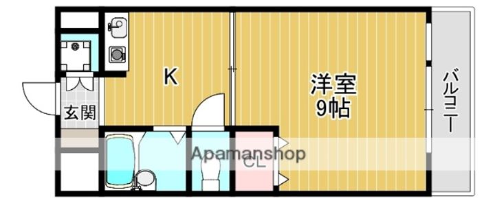 京都府宇治市大久保町上ノ山の賃貸マンション208の間取り