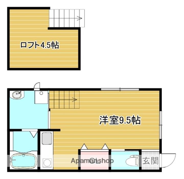 京都府城陽市寺田丁子口の賃貸アパートの間取り