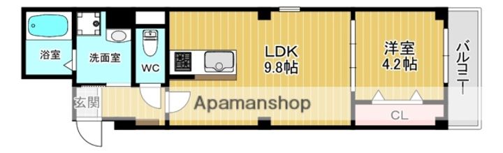 京都府城陽市平川古宮の賃貸マンション303の間取り