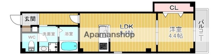 京都府城陽市平川古宮の賃貸マンション205の間取り