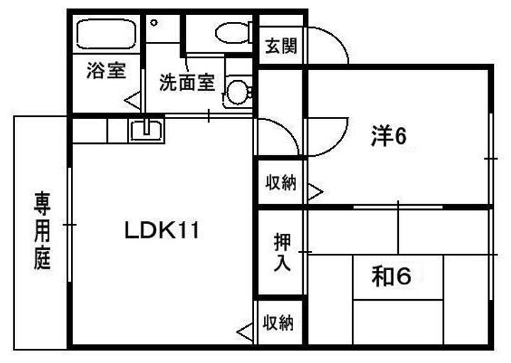 セラビ梅美台B棟103の間取り