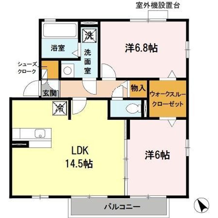 リビングタウン州見台 D棟の間取り