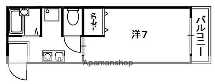 京都府京田辺市河原受田の賃貸マンションの間取り