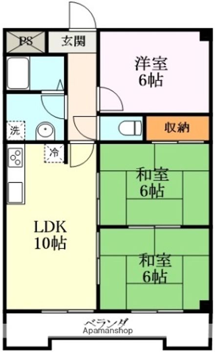 ハイネス幸B棟402の間取り