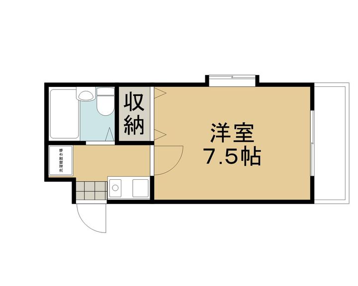 京都府京都市左京区静市市原町の賃貸マンション201号室の間取り