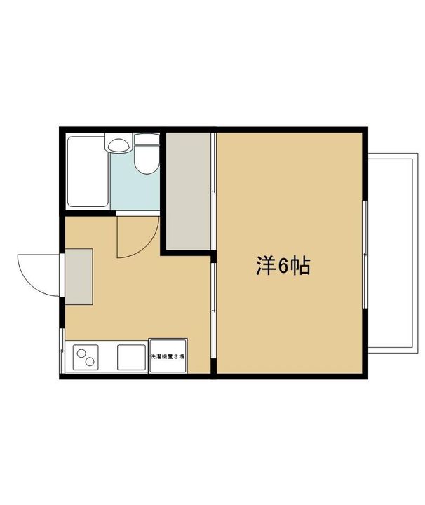 京都府京都市左京区修学院石掛町の賃貸アパート101号室の間取り