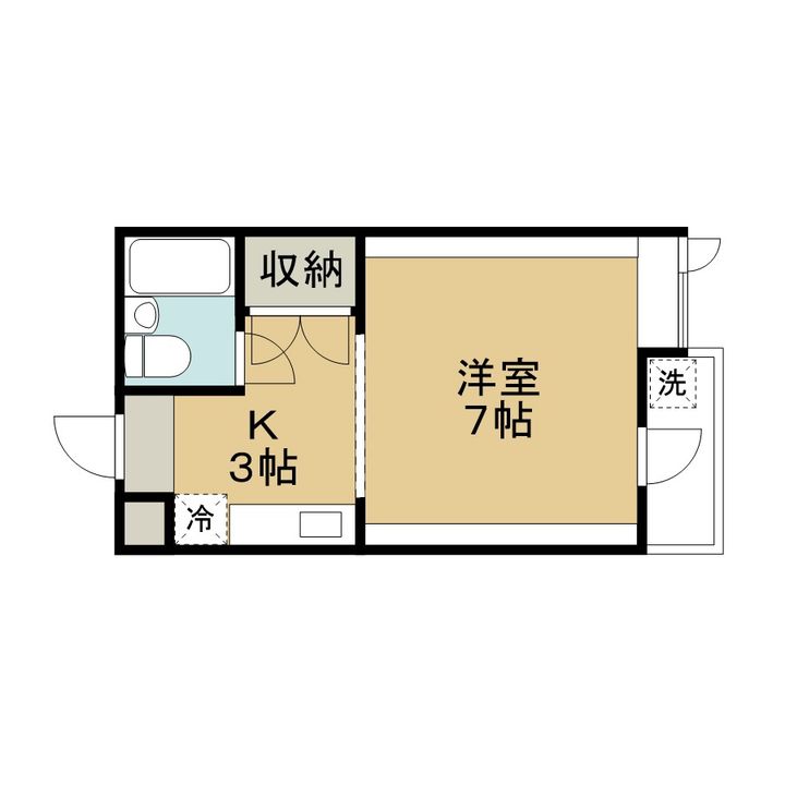 ハイツおおくら4-A号室の間取り