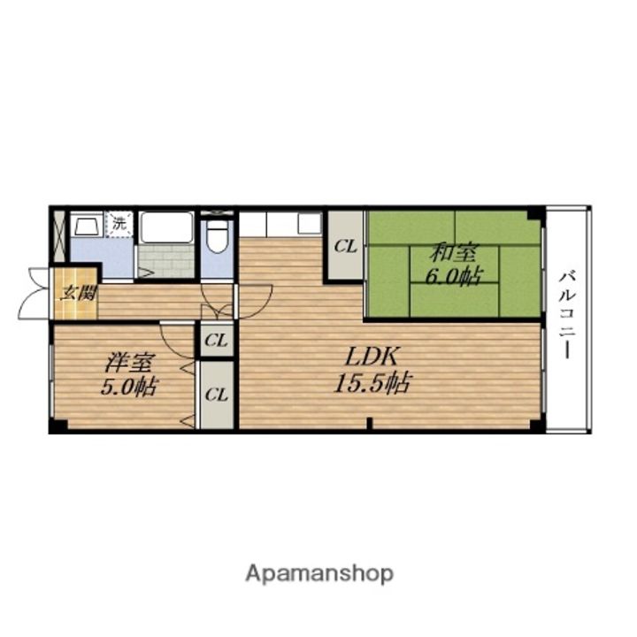 緑地公園グランドコーポの間取り