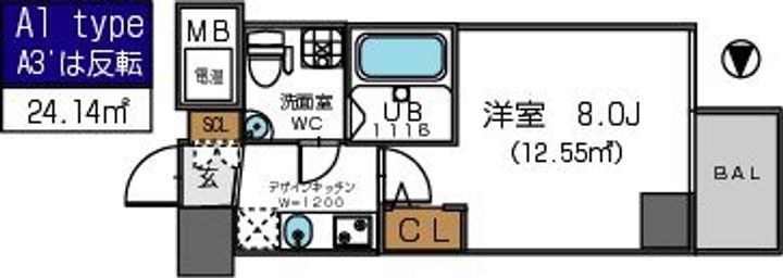 ザ・パーククロス阿波座の間取り