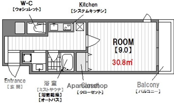 W.O.B HONMACHI-WESTの間取り
