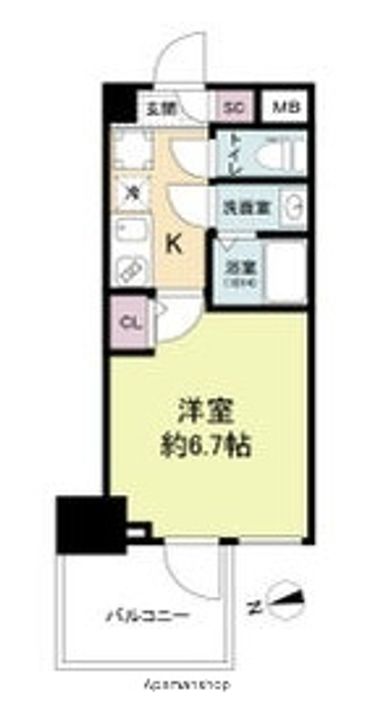 大阪府大阪市浪速区日本橋東1丁目の賃貸マンションの間取り