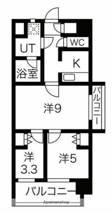 大阪府大阪市浪速区浪速東2丁目の賃貸マンションの間取り