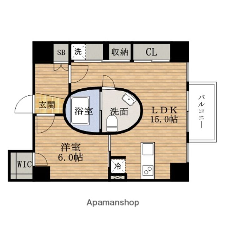 大阪府大阪市西区京町堀1丁目(マンション)の賃貸物件の間取り