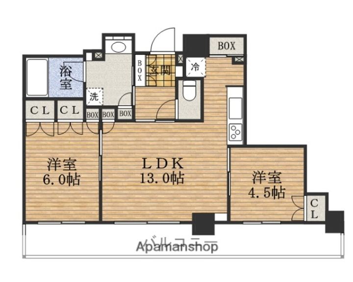 大阪府大阪市中央区東心斎橋1丁目(マンション)の賃貸物件の間取り
