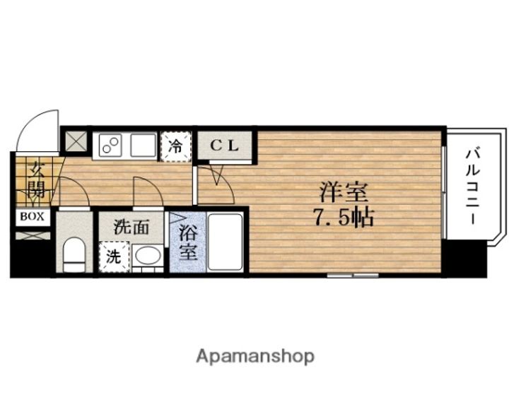 大阪府大阪市中央区東高麗橋(マンション)の賃貸物件の間取り