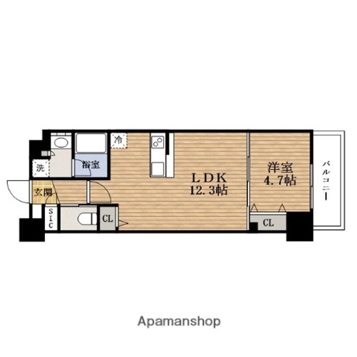 大阪府大阪市中央区高麗橋1丁目の賃貸マンションの間取り