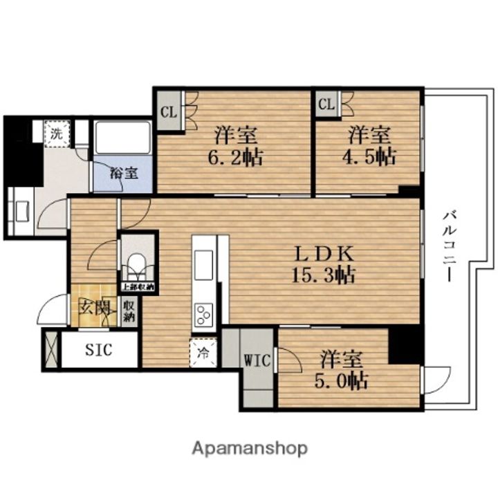 大阪府大阪市西区南堀江3丁目の賃貸マンションの間取り