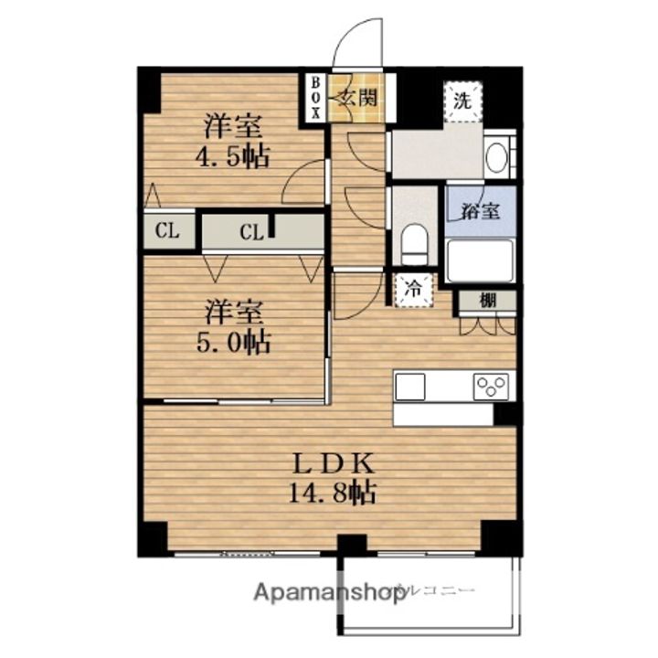 大阪府大阪市天王寺区生玉町の賃貸マンションの間取り
