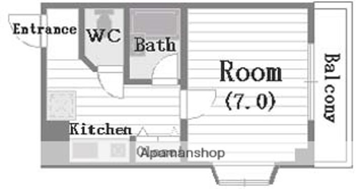 大阪府大阪市中央区瓦屋町3丁目の賃貸マンションの間取り
