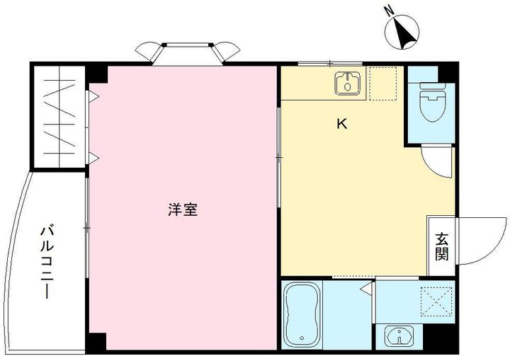 メゾンクレアスタイル202号室の間取り