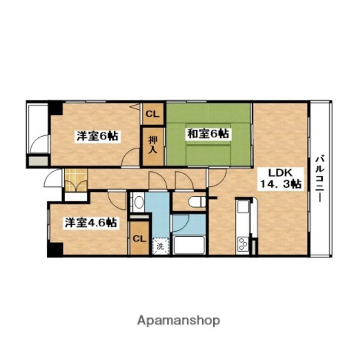 吹田野村ハイツの間取り