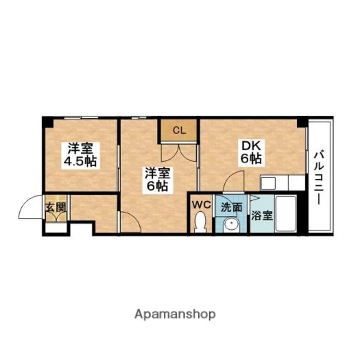 大阪府吹田市片山町4丁目の賃貸マンションの間取り