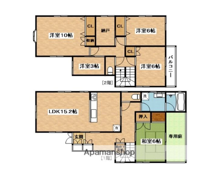 大阪府吹田市原町3丁目(一戸建)の賃貸物件の間取り