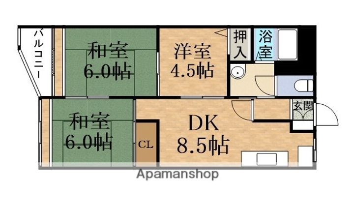 旭コーポの間取り