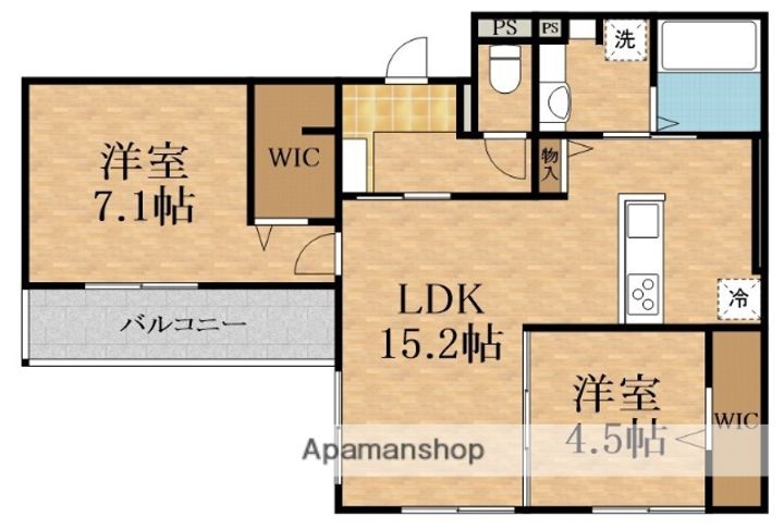 (仮称)D-ROOM橋波東之町 東棟の間取り