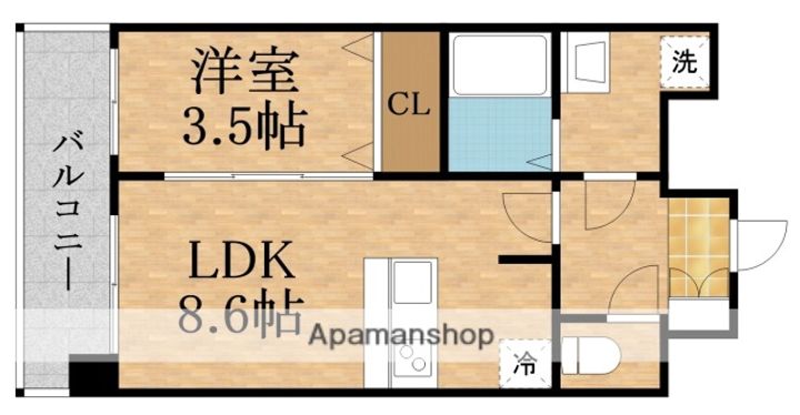 プレサンス京橋GREEN YARDアルミラの間取り