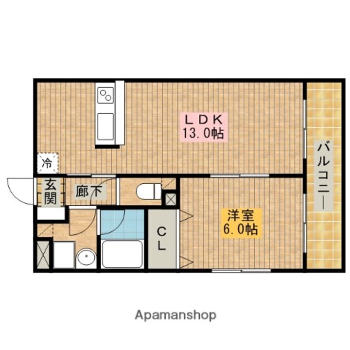 大阪府堺市北区長曽根町の賃貸アパートの間取り
