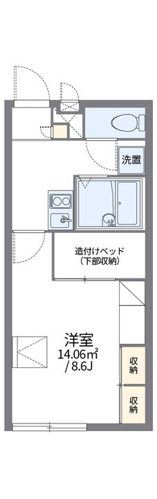 レオパレスプレミール紀ノ川201の間取り
