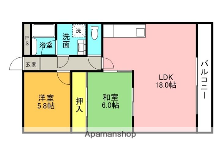 大阪府寝屋川市清水町の賃貸マンション603の間取り