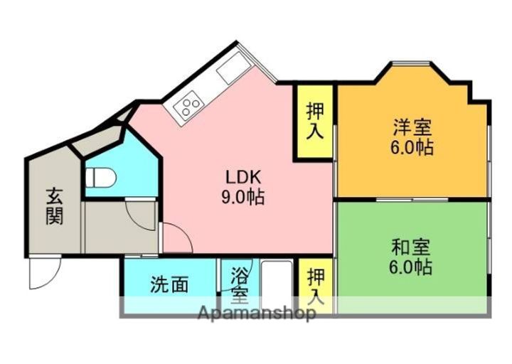 大阪府枚方市藤阪中町の賃貸マンション401の間取り