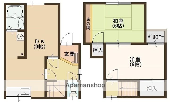 大阪府八尾市都塚1丁目(一戸建)の賃貸物件の間取り
