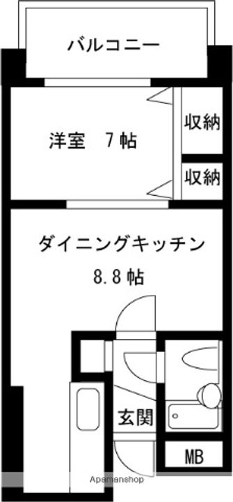 兵庫県尼崎市西本町2丁目の賃貸マンションの間取り