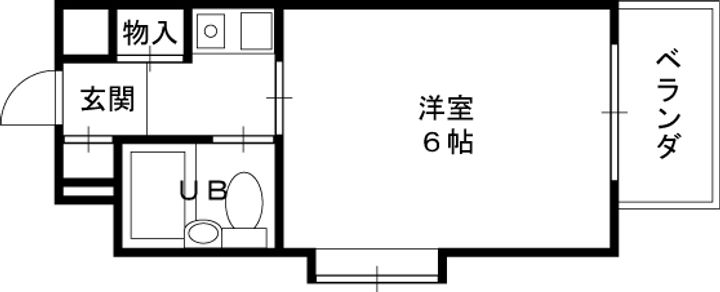 大阪府寝屋川市大利町の賃貸マンション201の間取り