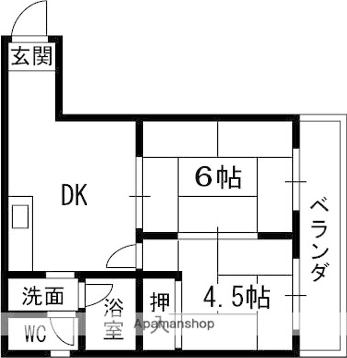 大阪府寝屋川市石津元町の賃貸マンションの間取り
