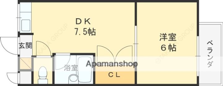 リバティー石切3-Dの間取り