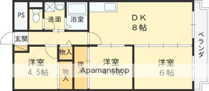 サンプラザ新石切416の間取り